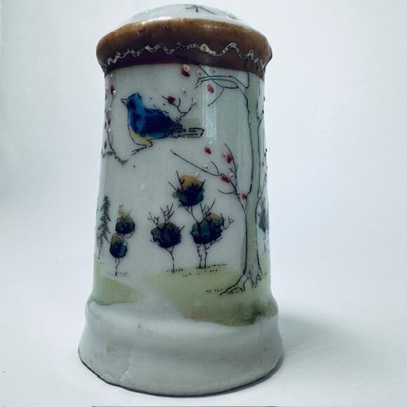 VTG Asian Inspired Hat Pin Display Holder Birds & Trees Retro Collectible 1920s - Picture 15 of 15
